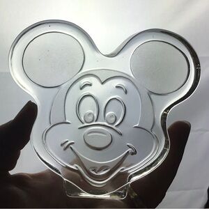 Vintage 1989  Mickey Mouse Glass Paperweight / Shelf Sitter
